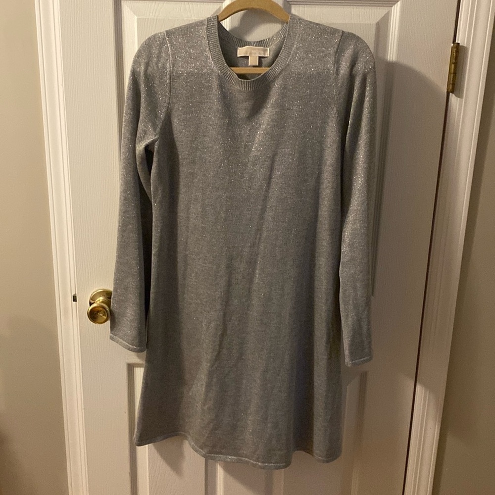 Michael Kors silver sweater dress. Size medium. Work once, like new.